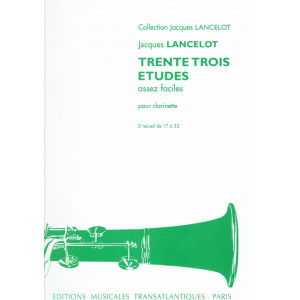 33 Etudes assez faciles for Clarinet Volume 2 J. LANCELOT